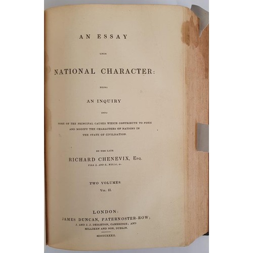 187 - Richard Chenevix. An Essay Upon National Character, being An Enquiry into some of the principal caus... 