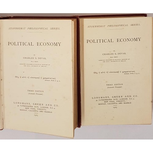 275 - Charles S. Devine. Political Economy. 2 vols