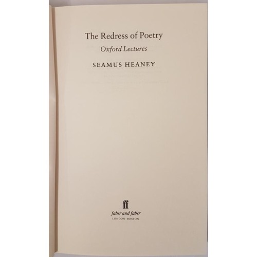 333 - Seamus Heaney. The Redress of Poetry - Oxford Lectures. Ephemera. Fine in decorative d.j.