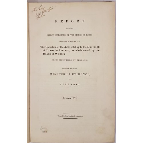 350 - Report relating to the Drainage of Lands in Ireland as administered by the Board of Works under the ... 