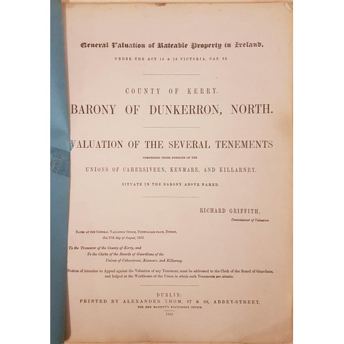 352 - Griffith’s Valuation – Barony of Dunkerron, Co Kerry. 1852.