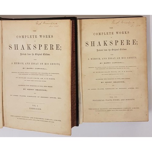 368 - William Shakespeare's Works c. 1875. Thick quarto C. 1870. Gilt oval brands of Queens University, Be... 