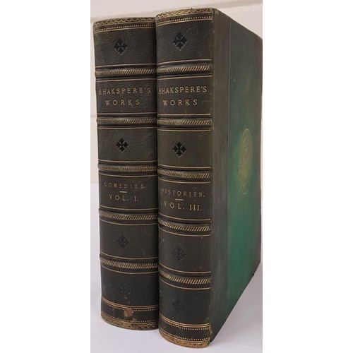 368 - William Shakespeare's Works c. 1875. Thick quarto C. 1870. Gilt oval brands of Queens University, Be... 