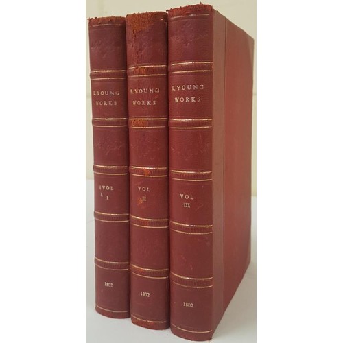 378 - Edward Young. Night-Thoughts. 1802. 3 volumes. Fine half calf, red boards. Copper engravings... 