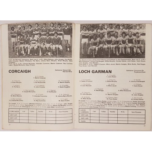 409 - G.A.A.: 1976 All Ireland Hurling Final between Cork & Wexford Match Programme. September 5th.... 