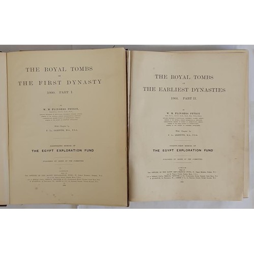 423 - W. F. Petrie. The Royal Tombs of the First Dynasty - The Egyptian Exploration Fund. 1900. 2 volumes.... 