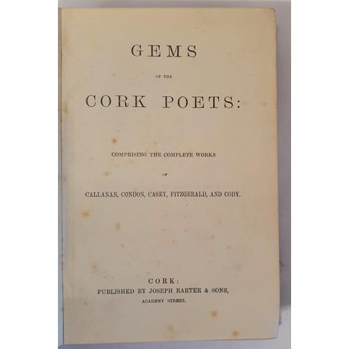 7 - J.J. Callanan - Gems of The Cork Poets, published by Joseph Barter & Sons, Cork. 1883. First Edi... 