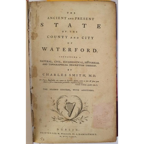 100 - Smith, Charles. The Ancient And Present State Of The County And City Of Waterford. Containing a natu... 