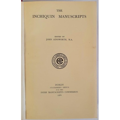 143 - The Inchiquin Manuscripts AINSWORTH,JOHN [ED.] Published by Irish manuscripts commission Dublin 1961... 