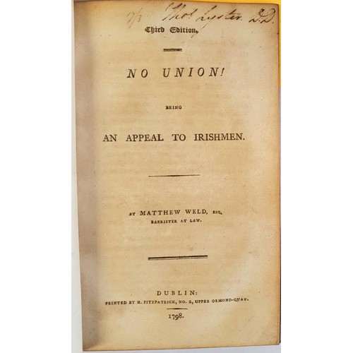 158 - Tracts On The Union Between Great Britain And Ireland - a 9 Volume Set. Vol I - Arguments For And Ag... 