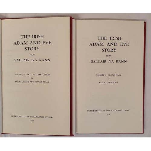 184 - Greene, David; Kelly, Fergus; Murdoch, Brian O. The Irish Adam and Eve Story from Saltair Na Rann: V... 