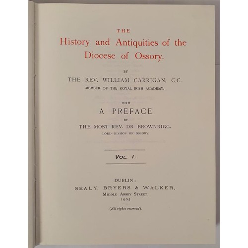 198 - The History and Antiquities of the Diocese of Ossary. Vol 1-4; Slipcase