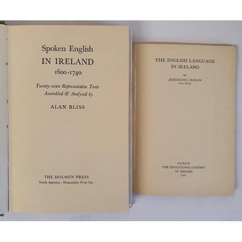 327 - The English language in Ireland by Jeremiah Hogan. Printed at Oxford University Press. 1927. Printed... 