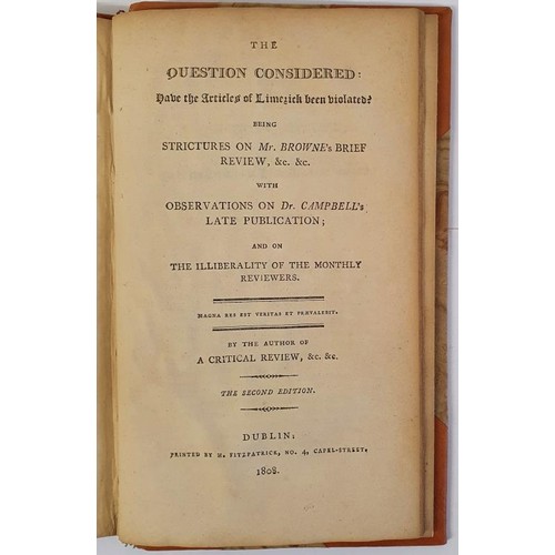 354 - The Third Edition Of The Unbiassed Irishman: Being an answer to the celebrated publication, or the a... 