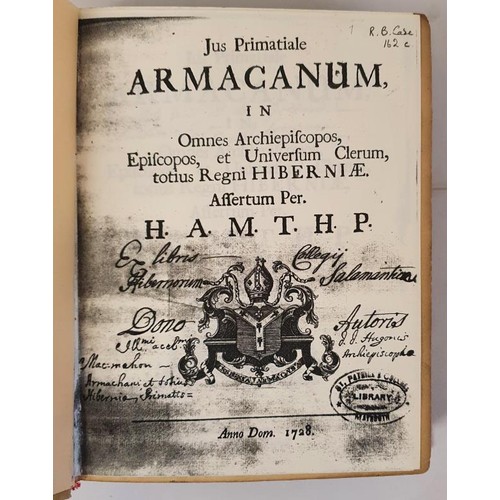 363 - Excessively Rare - [Mac Mahon] Jus Primatiale Armacanum, In Omnes Archiepiscopos, Episcopos, et Univ... 