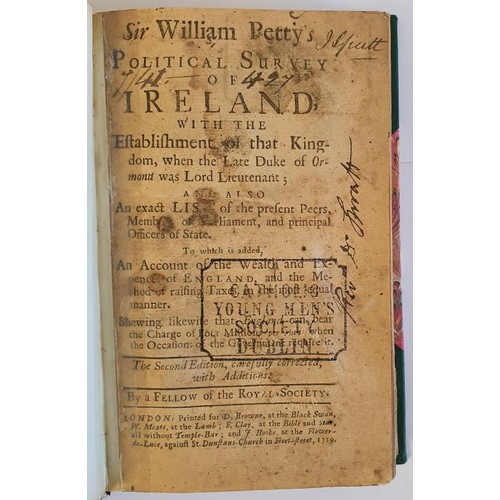 375 - Political Survey of Ireland, 1672 Petty. Sir William Petty's Published by Brown, Mears, Clay & H... 