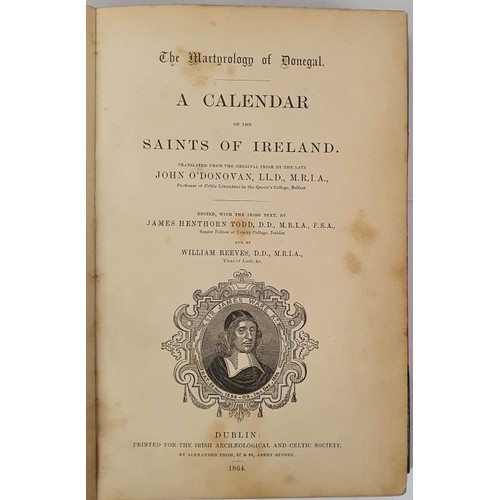 377 - I.A.C.S.: O'Donovan (J.)trans. The Martyrology of Donegal, A Calendar of the Saints of Ireland. roy ... 