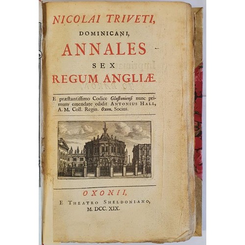 390 - Annales sex regum Angliae TRIVETI, Nicolai. [TRIVET or TREVET, Nicholas] Published by Oxonii [Oxford... 