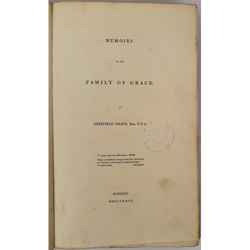 400 - Grace (Sheffield) Memoirs of the Family of Grace, thick roy 8vo Lond. 1823. First Edn. Complete with... 