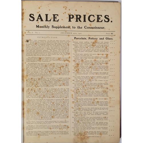 412 - The Connoisseur; Sale Prices, London 1901 - , A collection of leather bound folio volumes, a valuabl... 