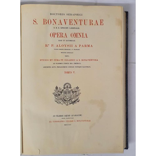 450 - Doctoris seraphici S. Bonaventurae S.R.E. episcopi cardinalis OPERA OMNIA, iussu et auctoritate Rmi ... 