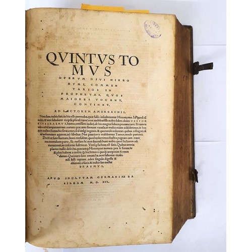 468 - Three Early 16th Century Blind-Stamped Volumes Bound in Pigskin. Hieronymus: Omnium Operum. Tomus Pr... 