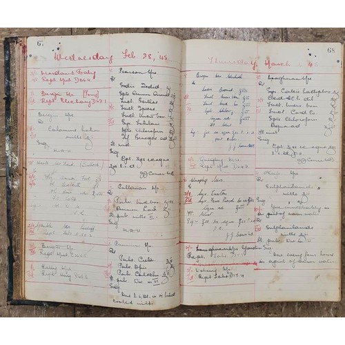 475 - 3 Manuscript Prescription Books from the 1930's/40's/50's. . Detailing medicines issued and frequenc... 