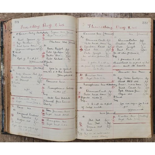 475 - 3 Manuscript Prescription Books from the 1930's/40's/50's. . Detailing medicines issued and frequenc... 