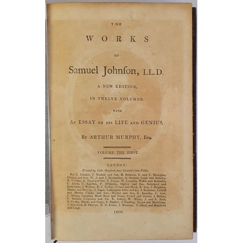 571 - The Works of Samuel Johnson in twelve volumes, London, 1806. A nice set in contemporary calf.