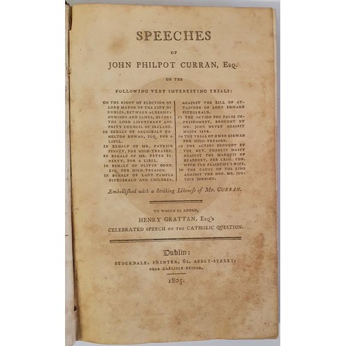 20 - Speeches of the Right Honourable John Philpot Curran, Master of the Rolls in Ireland, on the late ve... 