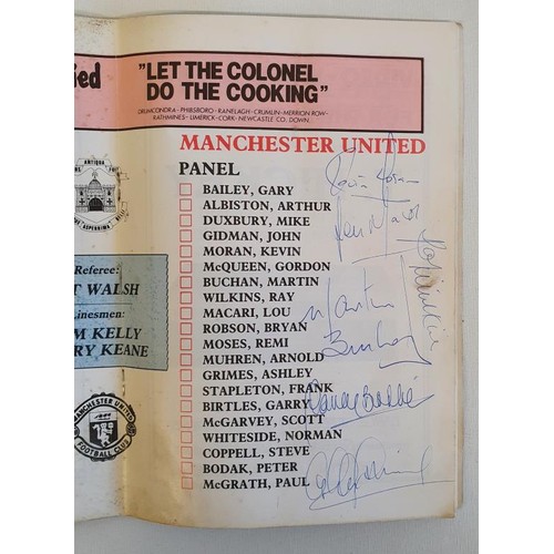 100 - [Signed by Kevin Moran etc] Pat Nolan Testimonial August 1982. Limerick United v Manchester United. ... 