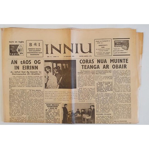 109 - Inniu. Nuachtán na nGael. 1963-1983 period. a most influential Irish language newspaper which... 