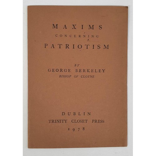 149 - Maxims concerning Patriotism - by a Lady' [i.e. George Berkeley], published by THE TRINITY CLOSET PR... 