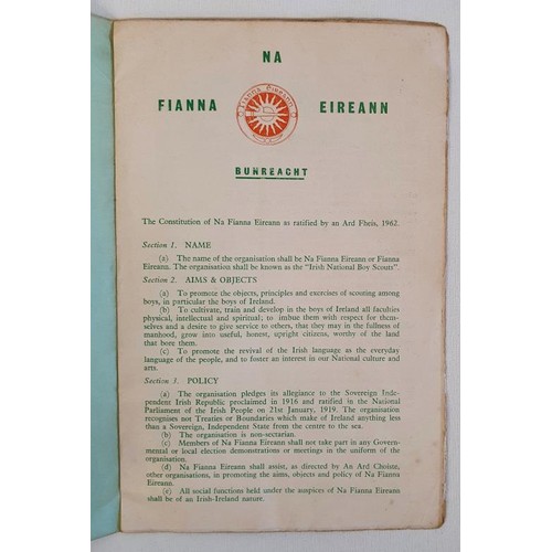 154 - Irish National Boy Scouts & W.Y.C.A. ephemera. Fianna Na Eireann, Bunreacht as ratified by the 1... 