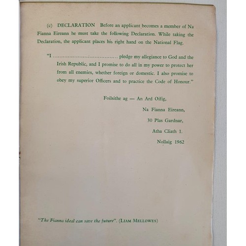 154 - Irish National Boy Scouts & W.Y.C.A. ephemera. Fianna Na Eireann, Bunreacht as ratified by the 1... 