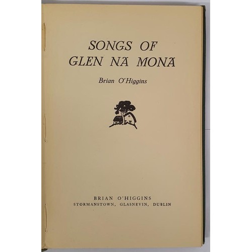 157 - Brian O’Higgins - SONGS of GLEN NA MONA, published by the Three Candles Press, Dublin 1929. Si... 