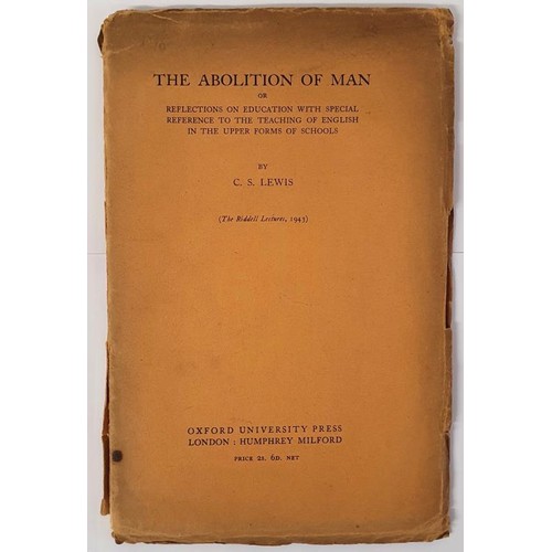 174 - The Abolition Of Man C S Lewis Published by Oxford University Press, London, 1943. Soft cover. 1st E... 