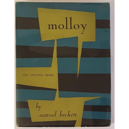 211 - BECKETT, Samuel. Molloy. Paris: The Olympia Press. 1955. 8vo. Blue and black striped paper covers wi... 