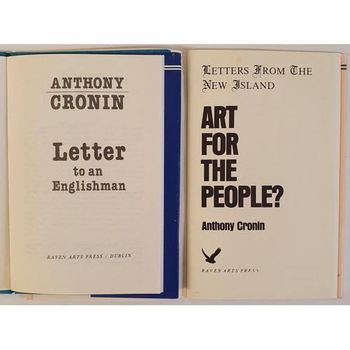 225 - Anthony Cronin; Letter to an Englishman, First edition, first print HB, Raven Arts Press 1985 Art fo... 