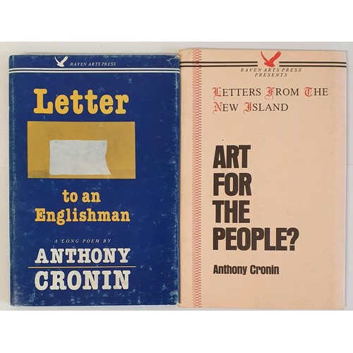 225 - Anthony Cronin; Letter to an Englishman, First edition, first print HB, Raven Arts Press 1985 Art fo... 