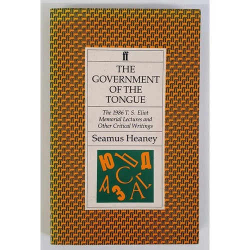 234 - Seamus Heaney. The Government of the Tongue. 1989. Signed inscription to Lynn (Kramer) dated 11th Ju... 