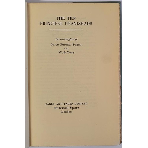 255 - The Ten Principal Upanishads Swami, Shree Purohit and Yeats, W. B. Faber and Faber 1937, 1st Ed . HB... 