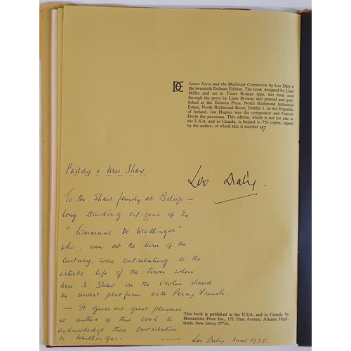 272 - James Joyce & The Mullingar Connection. First edition in dust jacket (torn) SIGNED by Daly. Daly... 