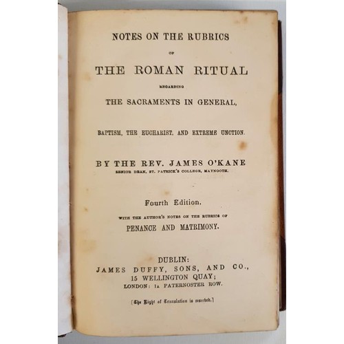 293 - Maynooth Binding: Notes on the Rubrics of the Roman Ritual Regarding the Sacraments in General, Bapt... 