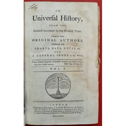 591 - An Universal History from the Earliest Account of Time to the Present: Compiled from Original Author... 