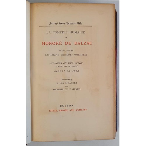 594 - HONORE DE BALZAC, BOOKS, #19/500, 31 VOLUMES:The Novelist's Library Edition de Luxe,Half Calf ,maroo... 