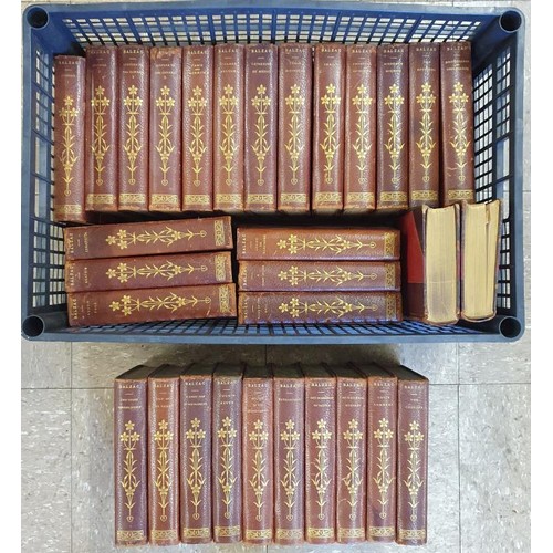 594 - HONORE DE BALZAC, BOOKS, #19/500, 31 VOLUMES:The Novelist's Library Edition de Luxe,Half Calf ,maroo... 