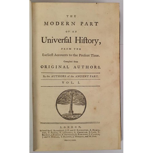 607 - The Modern Part of an Universal History, From the Earliest Account of Time 42 Volume set By the Auth... 