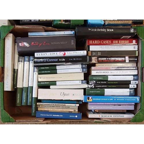 627 - Collection of approximately 170 books, hardback and paperback, mostly Irish interest in 5 boxes