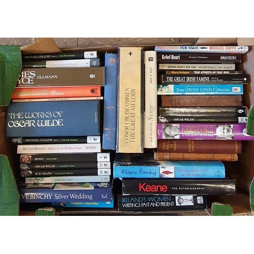 627 - Collection of approximately 170 books, hardback and paperback, mostly Irish interest in 5 boxes